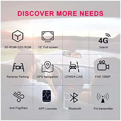Kamera, 4G ADAS Autó Tükör DVR GPS Navigációs 12 - os IPS Visszapillantó Kamera, 1080P hd Videó Kamera Rögzítő Távoli felügyelet a