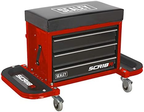 Sealey SCR18R Szerelő Utility Ülés & Toolbox - Piros