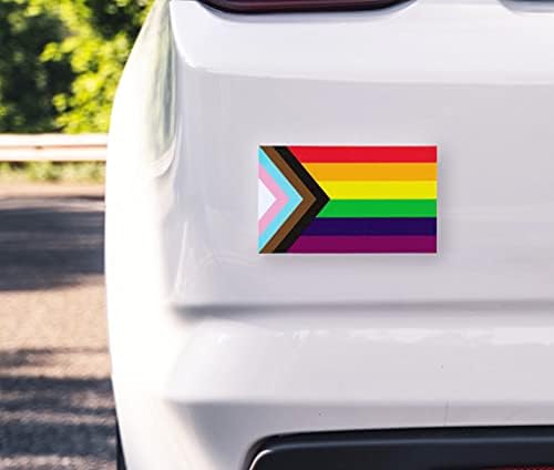 Haladás Pride Flag LGBTQ Mágnes - LMBT Egyenlőség Meleg, Leszbikus, Biszexuális, Transznemű Támogató Szivárvány Mágneses Jel, Autó