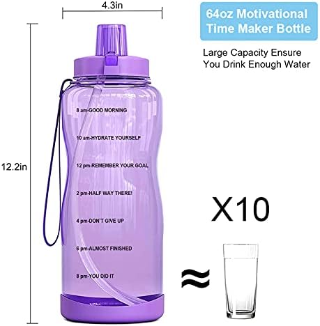 ÜVEG PALACK Nagy Fél Literes Palack Vízzel a Csepp& Időt Jelölő, 64oz Motivációs víz üveg Alkalommal Inni, BPA Mentes Szivárgásmentes