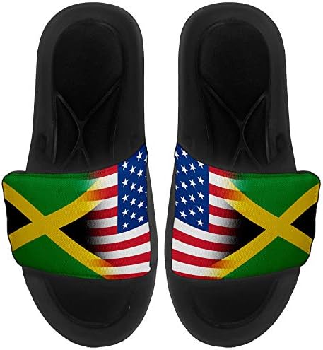ExpressItBest Dobozkát Slide-On Szandál/Diák, a Férfiak, Nők, Fiatalok - Zászló, Jamaica (Jamaikai) - Jamaica Zászló