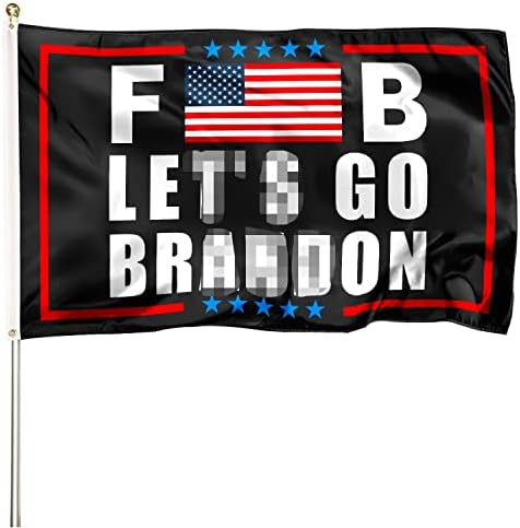 WYFGL Menjünk Zászló Brandon Zászló 3×5 Ft FJB Banner 2 Sárgaréz Fiatalok Dupla Varrott Élénk Színű 100D Beltéri Kültéri Dekoráció