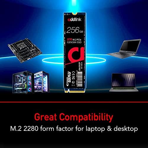 addlink M. 2 SSD, 256 gb-os S70 3000 MB/s NVMe PCIe GEN 3x4 3D TLC NAND R/W, 3000/az 1000 MB/s M. 2 2280 Belső szilárdtestalapú Meghajtó