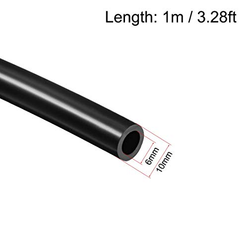Aexit Fekete Szilikon cső 0.23 ID x 0.39 OD(6mmX10mm) 3.28 ft(1m) Magas hőmérsékletű Tömlő Szilikon cső levegő Tömlő Gumi Tömlő Rendkívül
