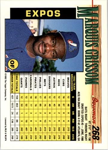 1993 Bowman 268 Márki Grissom Montreal Kiállítások MLB Baseball Kártya NM-MT