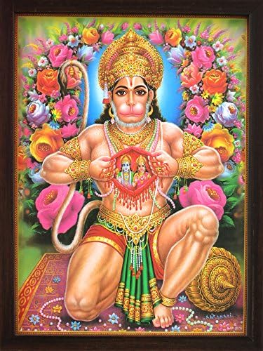 Kézműves Bolt Hanuman Mutatja Sita Ram Ül Szívében, a Szent Hindu Vallási Posztert, Festményt Keret Istentisztelet Célja