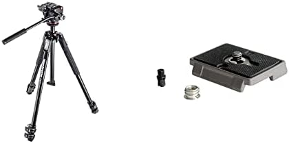 Manfrotto MK190X3-2W Alumínium 3-a Szakasz Állvány Kit a XPRO Fluid Fej,Fekete & gyorskioldó Lemez Speciális Adapter (200PL)