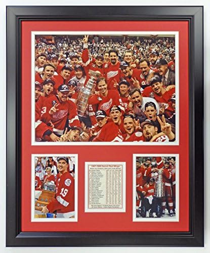 Legendák Soha nem hal meg NHL-es Detroit Red Wings 1998 Stanley-Kupa Bajnokok Dupla Gubancos Képkeret, 18 x 22
