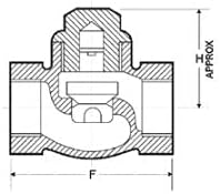 Bronz Vízszintes Lift visszacsapó Szelep Standard Csavarni (100 mm)