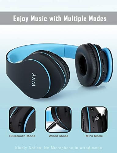 Több Fül Bluetooth Fejhallgató, WXY Vezeték nélküli Fülhallgató V5.0, Beépített Mikrofon, Mikro TF, FM Rádió, Puha Fülvédő & Könnyű