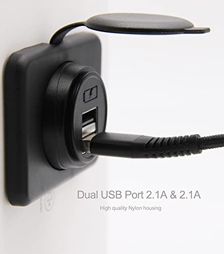 WYMECT Kettős USB Töltő Aljzat 12V/24V 2.1 & 2.1 EGY Autó Hajó Tengeri RV Mobile (Felületre Szerelhető Telepítés), 2 Csomag