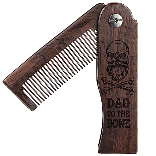 BeardBullet Szakáll Comb, a Férfiak, Vésett Összecsukható Comb Ajándékok Férfiaknak Zsebében Szakáll & Haj Fából készült Fésűt Egyedi