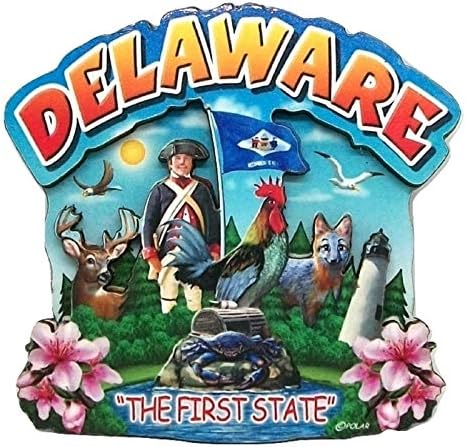 Delaware-I Állami Montázs Fa Hűtőmágnes 2