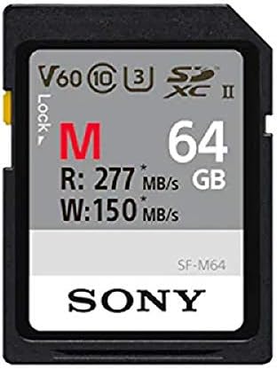 Sony M-Sorozat SDXC UHS-II Kártya 64GB, V60, CL10, U3, Max R277MB/S, W150MB/S (SF-M64/T2), Fekete