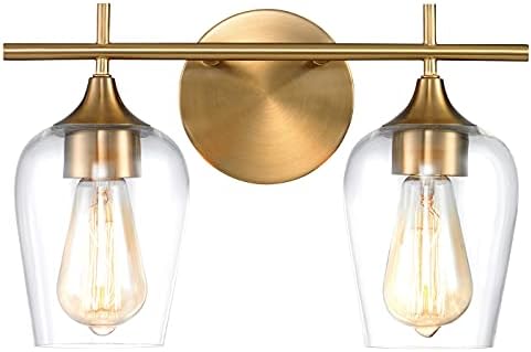 Hamilyeah Arany Fürdőszoba Lámpatestek Felett Tükör, 2 Világos Hiúság Lámpák, Pezsgős Üveg Árnyékban,Modern Fali Lámpa Lámpatest 2